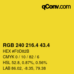 カラーコード: RGB 240 216.4 43.4 | qconv.com