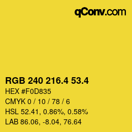 カラーコード: RGB 240 216.4 53.4 | qconv.com
