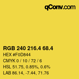 カラーコード: RGB 240 216.4 68.4 | qconv.com