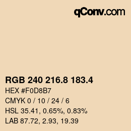カラーコード: RGB 240 216.8 183.4 | qconv.com