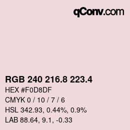 カラーコード: RGB 240 216.8 223.4 | qconv.com