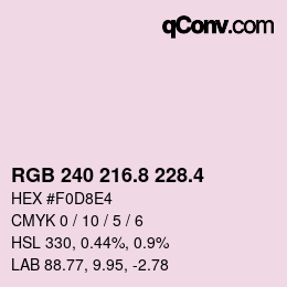 カラーコード: RGB 240 216.8 228.4 | qconv.com