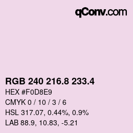 カラーコード: RGB 240 216.8 233.4 | qconv.com