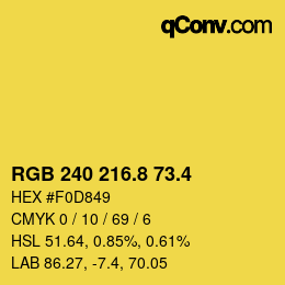 カラーコード: RGB 240 216.8 73.4 | qconv.com