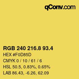 カラーコード: RGB 240 216.8 93.4 | qconv.com