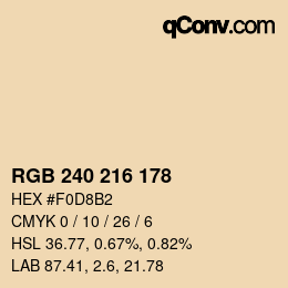 カラーコード: RGB 240 216 178 | qconv.com
