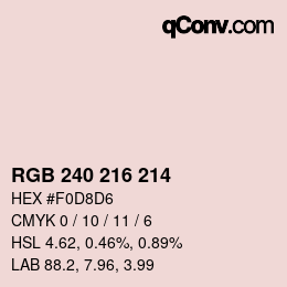 カラーコード: RGB 240 216 214 | qconv.com
