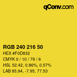Color code: RGB 240 216 50 | qconv.com
