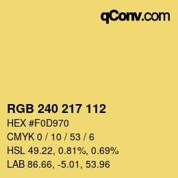 Color code: RGB 240 217 112 | qconv.com