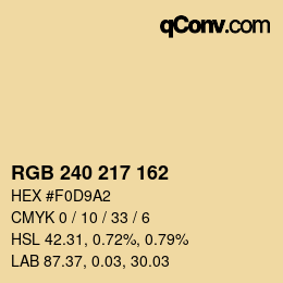 Color code: RGB 240 217 162 | qconv.com