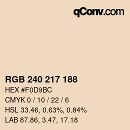 Color code: RGB 240 217 188 | qconv.com