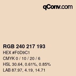 Color code: RGB 240 217 193 | qconv.com