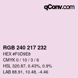 Color code: RGB 240 217 232 | qconv.com