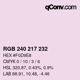 Code couleur: RGB 240 217 232 | qconv.com