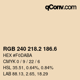 カラーコード: RGB 240 218.2 186.6 | qconv.com