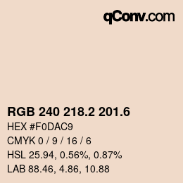 カラーコード: RGB 240 218.2 201.6 | qconv.com
