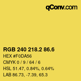 カラーコード: RGB 240 218.2 86.6 | qconv.com