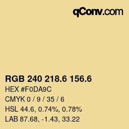 カラーコード: RGB 240 218.6 156.6 | qconv.com
