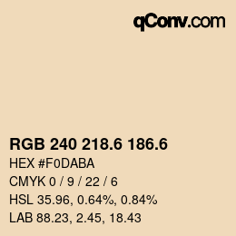 カラーコード: RGB 240 218.6 186.6 | qconv.com