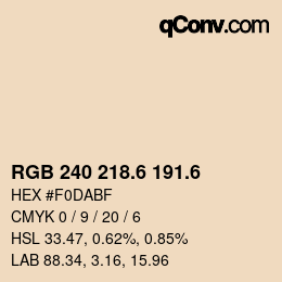 カラーコード: RGB 240 218.6 191.6 | qconv.com