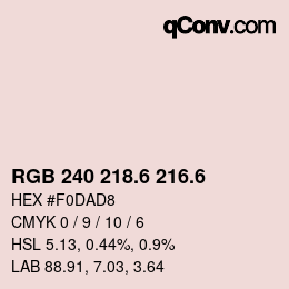 カラーコード: RGB 240 218.6 216.6 | qconv.com