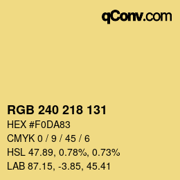 Color code: RGB 240 218 131 | qconv.com