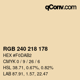 Color code: RGB 240 218 178 | qconv.com