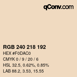 Color code: RGB 240 218 192 | qconv.com