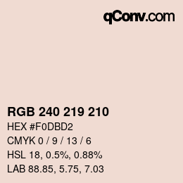 Farbcode: RGB 240 219 210 | qconv.com