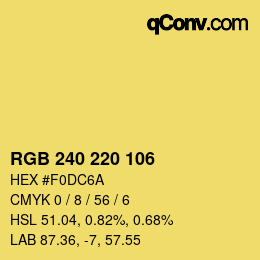 Color code: RGB 240 220 106 | qconv.com
