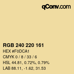 カラーコード: RGB 240 220 161 | qconv.com