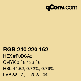 Color code: RGB 240 220 162 | qconv.com