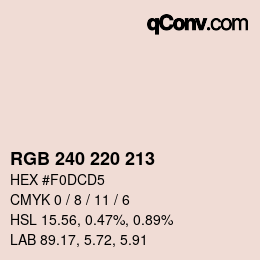 Color code: RGB 240 220 213 | qconv.com