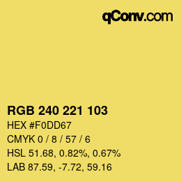 Color code: RGB 240 221 103 | qconv.com