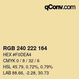 Farbcode: RGB 240 222 164 | qconv.com