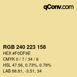 Color code: RGB 240 223 158 | qconv.com