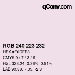Color code: RGB 240 223 232 | qconv.com