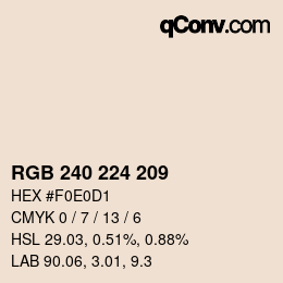 Color code: RGB 240 224 209 | qconv.com