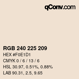 Color code: RGB 240 225 209 | qconv.com