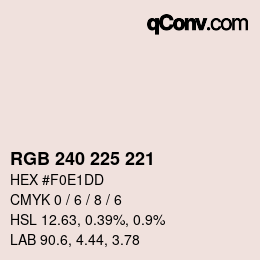Color code: RGB 240 225 221 | qconv.com