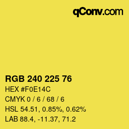 Color code: RGB 240 225 76 | qconv.com