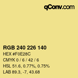 Color code: RGB 240 226 140 | qconv.com