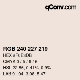 Farbcode: RGB 240 227 219 | qconv.com