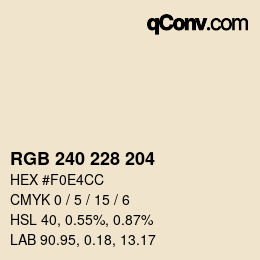 Color code: RGB 240 228 204 | qconv.com