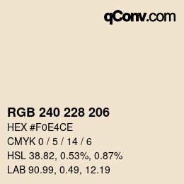 カラーコード: RGB 240 228 206 | qconv.com