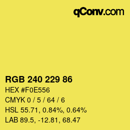 Color code: RGB 240 229 86 | qconv.com