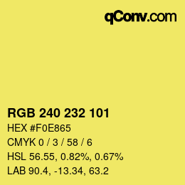 Color code: RGB 240 232 101 | qconv.com
