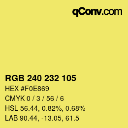 Color code: RGB 240 232 105 | qconv.com