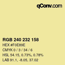 Color code: RGB 240 232 158 | qconv.com
