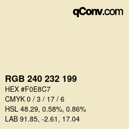 Color code: RGB 240 232 199 | qconv.com